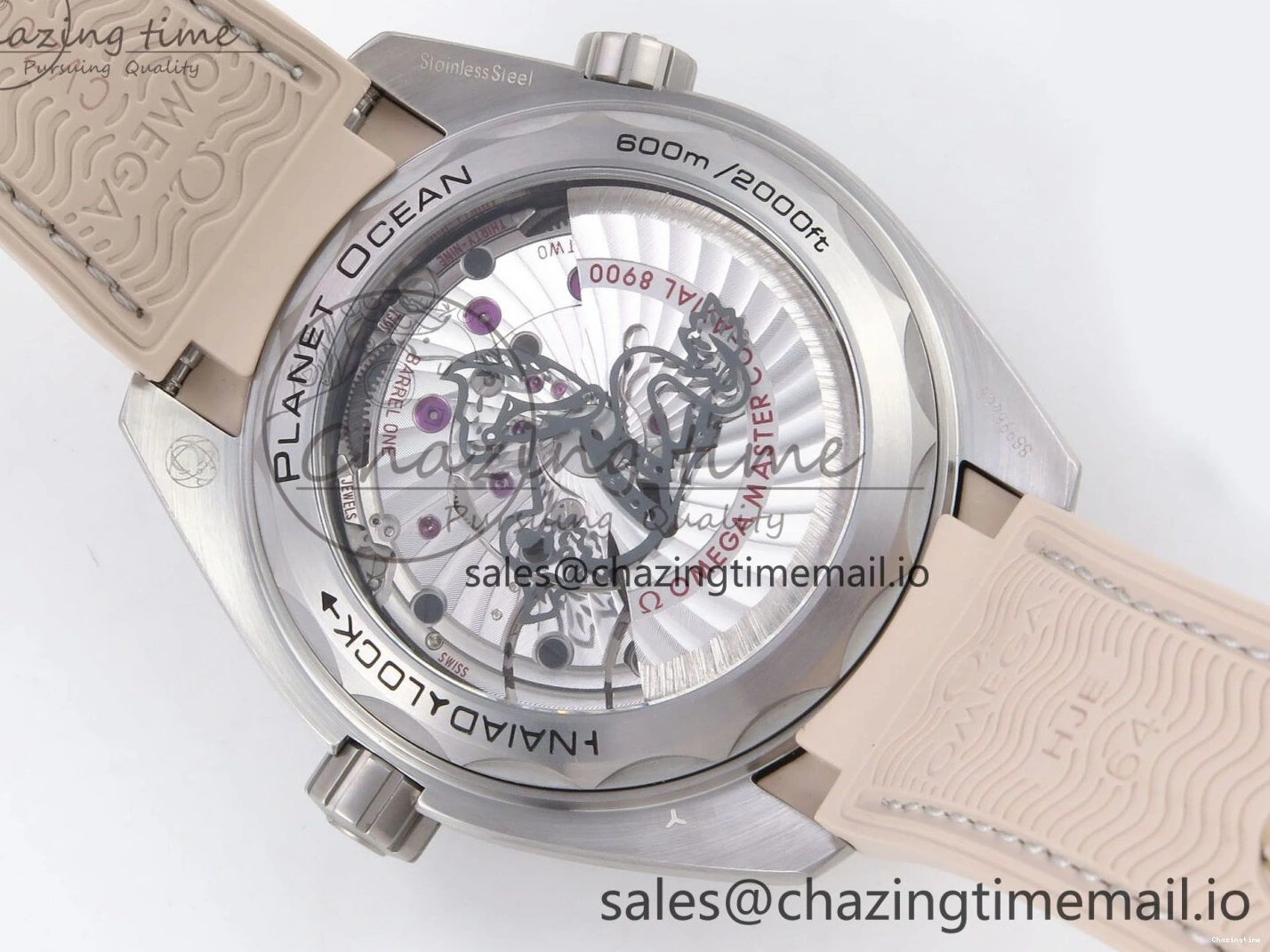 0204 Planet Ocean 43.5mm SS VSF 1:1 Best Edition Brown Bezel Sand Dial on Sand Rubber Strap A8900 Super Clone Neat 7710